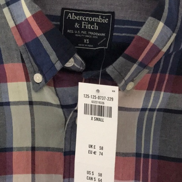 Men’s Abercrombie & Fitch XS plaid button down. - Picture 2 of 2